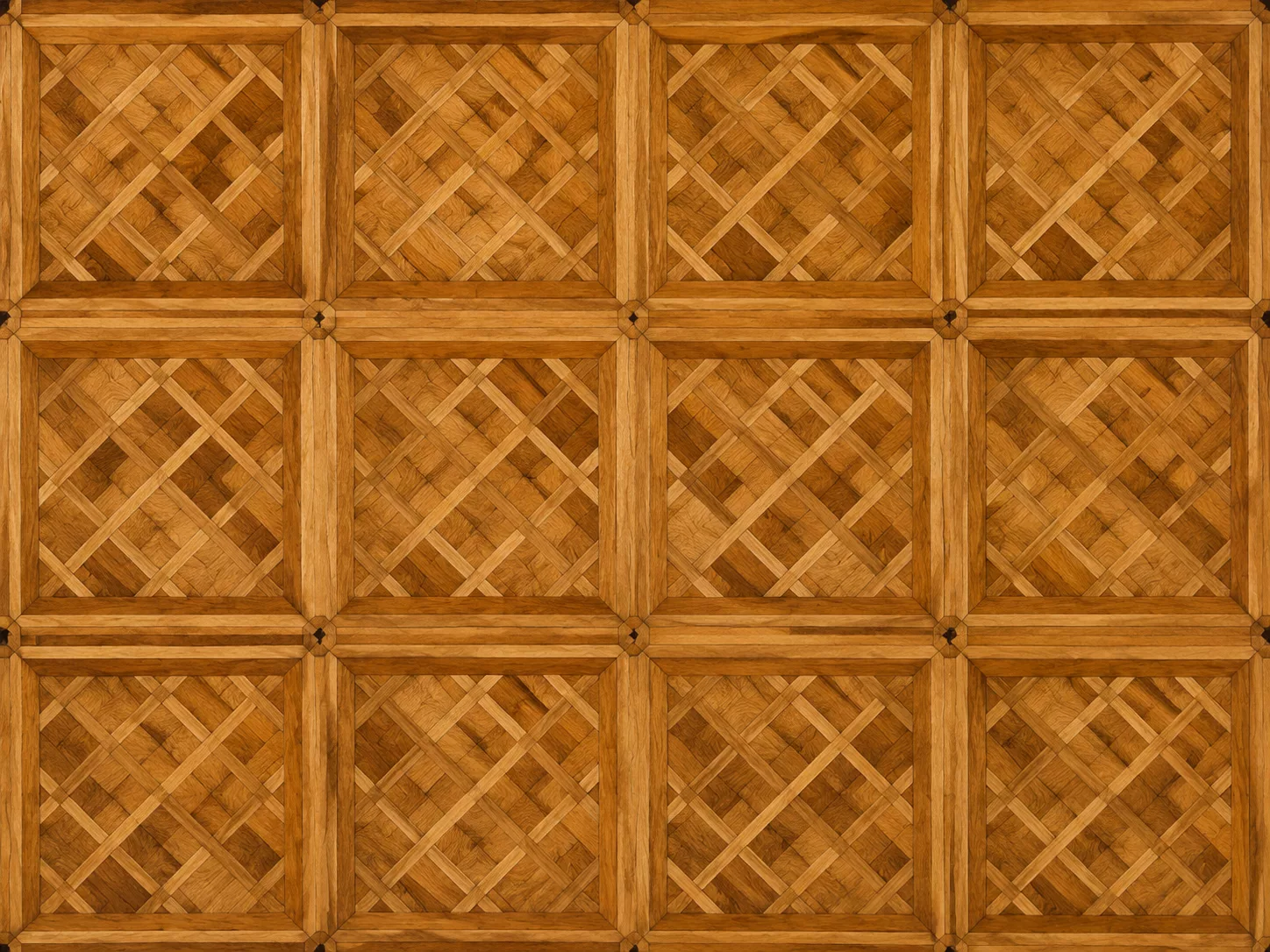 Motif de parquet de Versailles, panneaux carrés à cadre